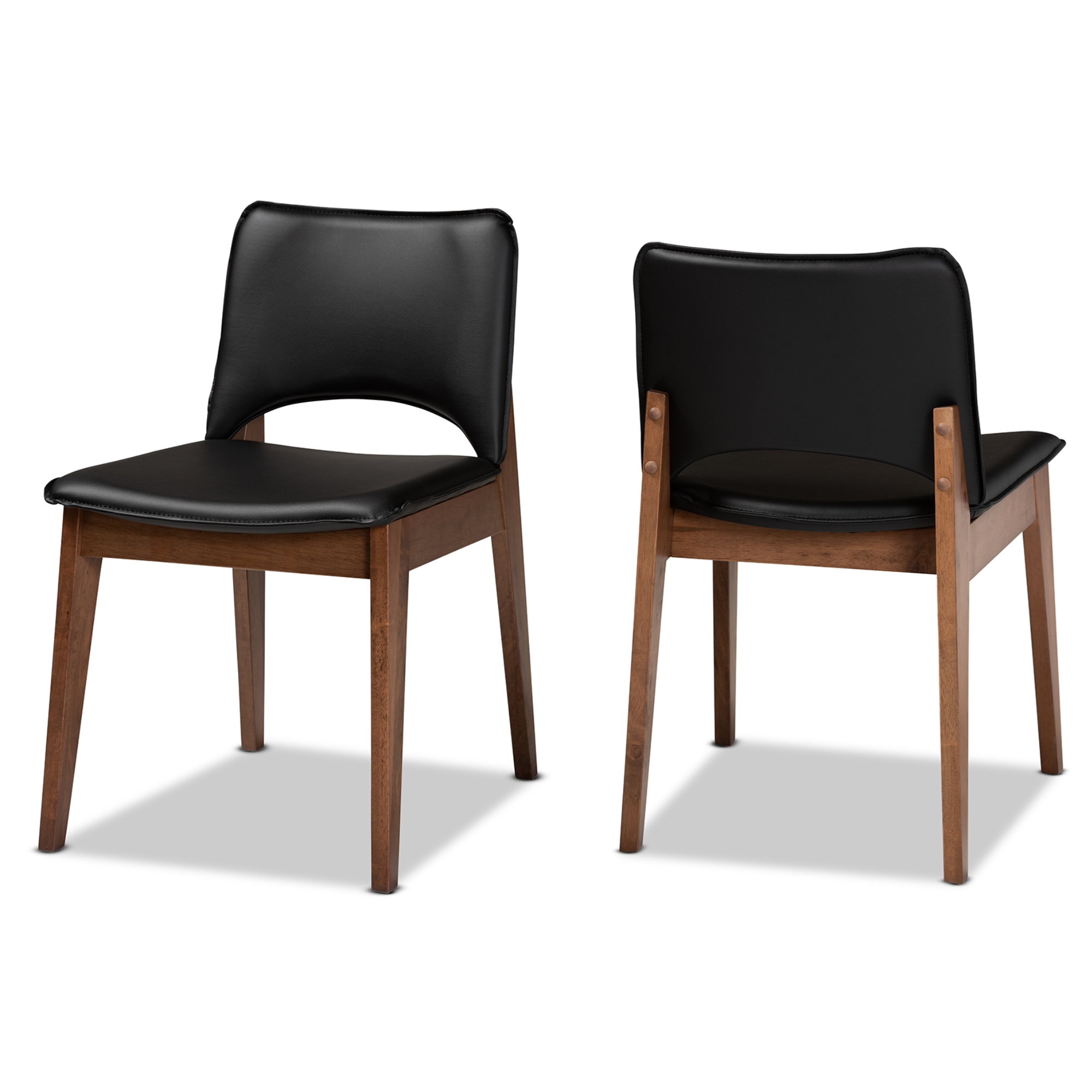 Faux leather dining online chairs